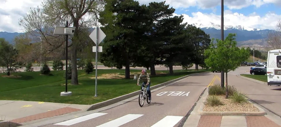 a student on a bicycle